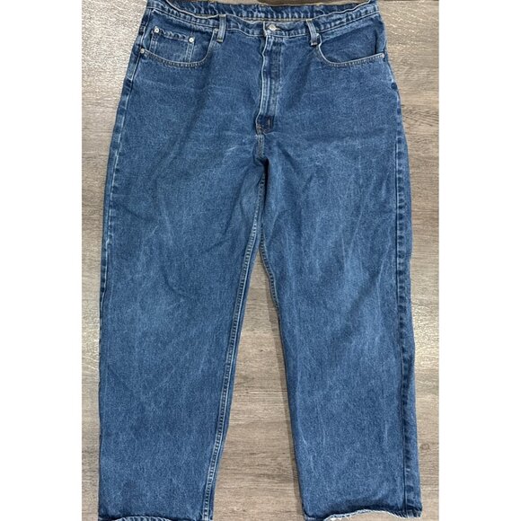 VTG Polo Ralph Lauren Jeans Men 40x34 Banner Flag Baggy Faded Denim Y2K - Picture 1 of 8